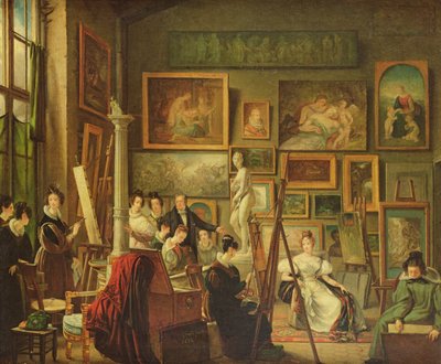 Das Atelier des Künstlers, 1833 von Amelie Legrand de Saint Aubin